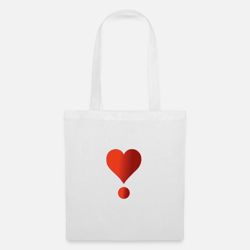 point d'exclamation en forme de cœur - Sac en tissu - blanc