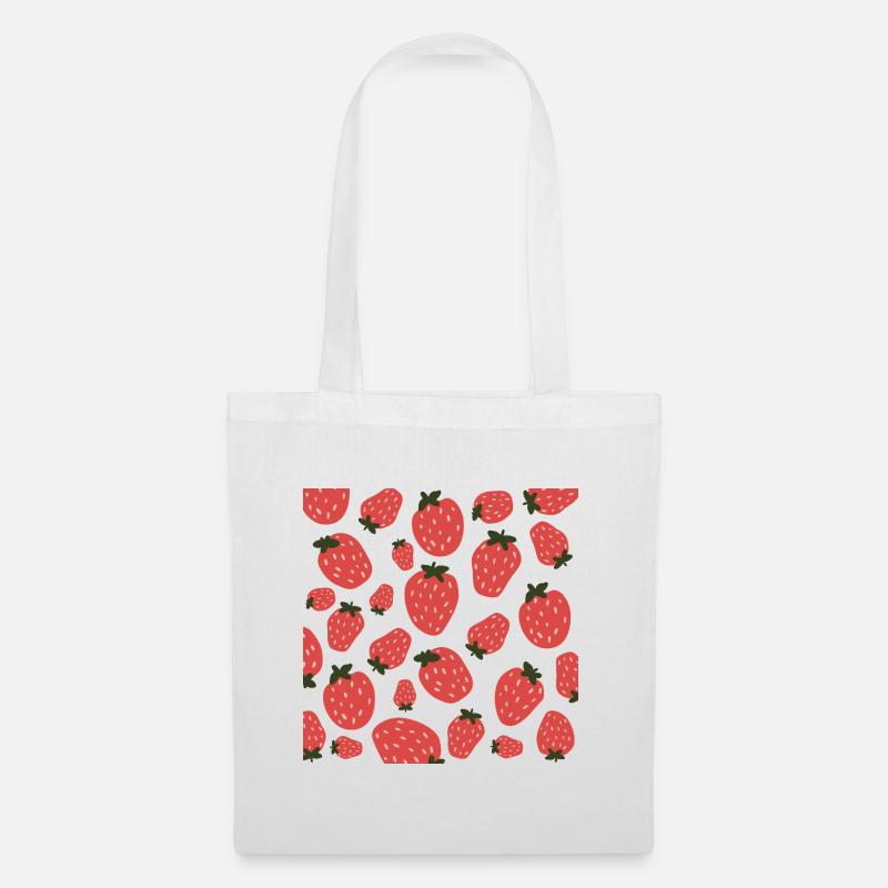Süße Erdbeeren - Stoffbeutel - Weiß