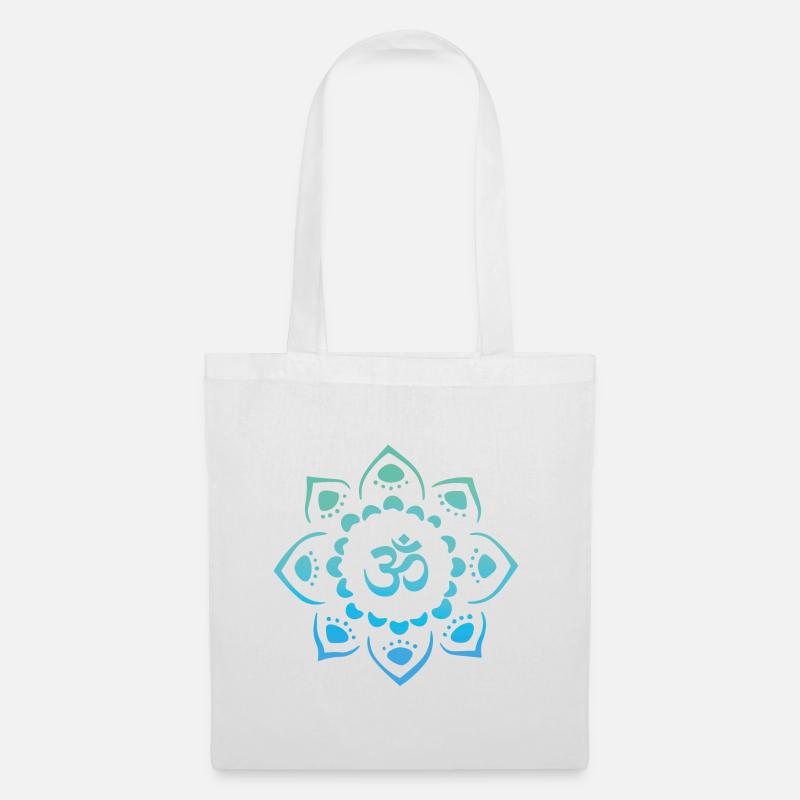 Om Mandala, schönes Mandala - Stoffbeutel - Weiß