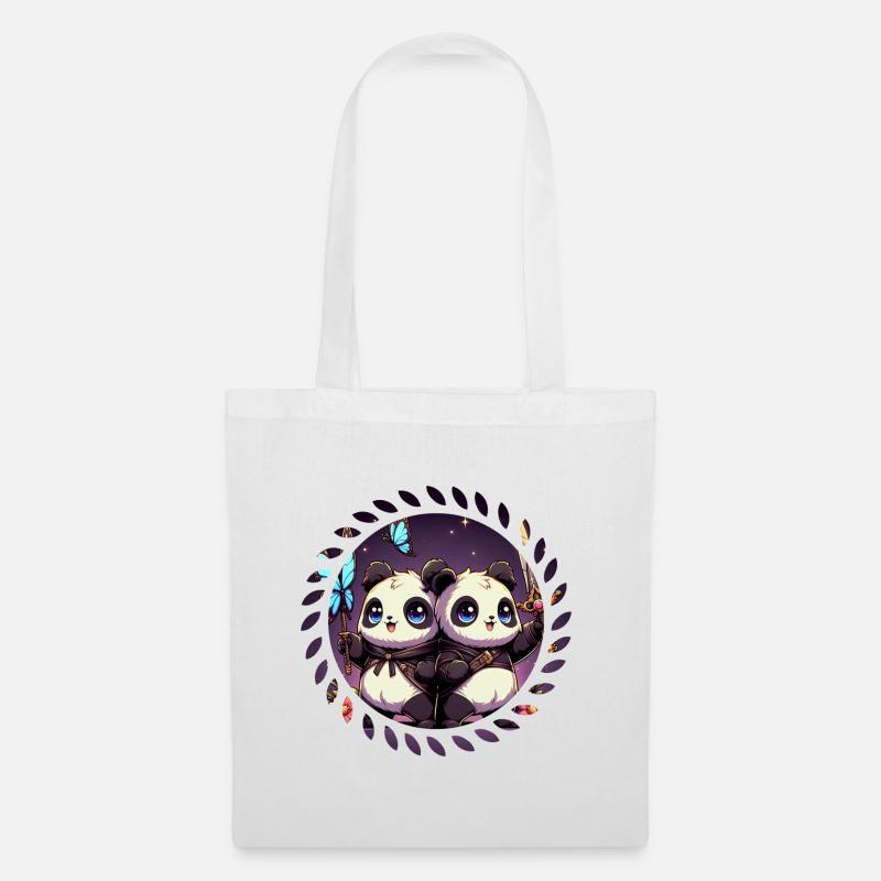 Niedliche Panda Babys - Stoffbeutel - Weiß
