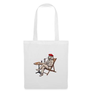 Sophisticate French Poodle Wine & Cheese Original  - Tote Bag - white - Front