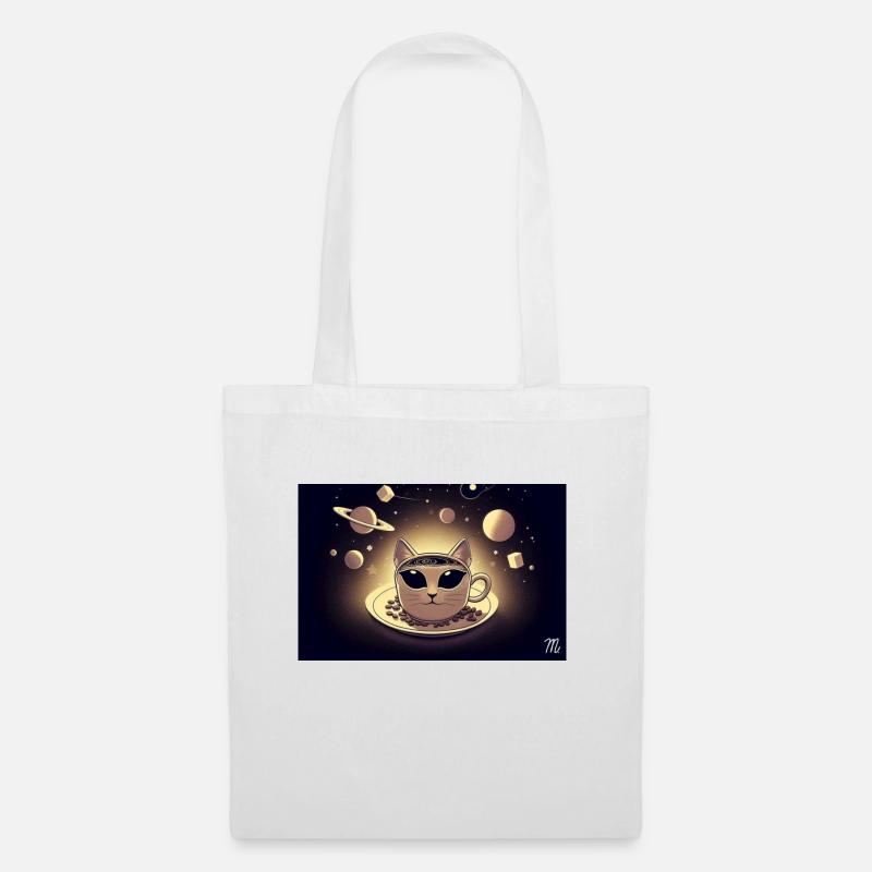 Café Space Cat - Sac en tissu - blanc