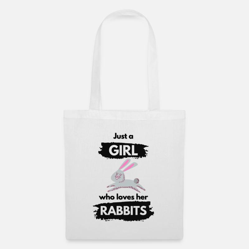 Kaninchen Liebe Rabbit Love Süße Geschenkidee - Stoffbeutel - Weiß