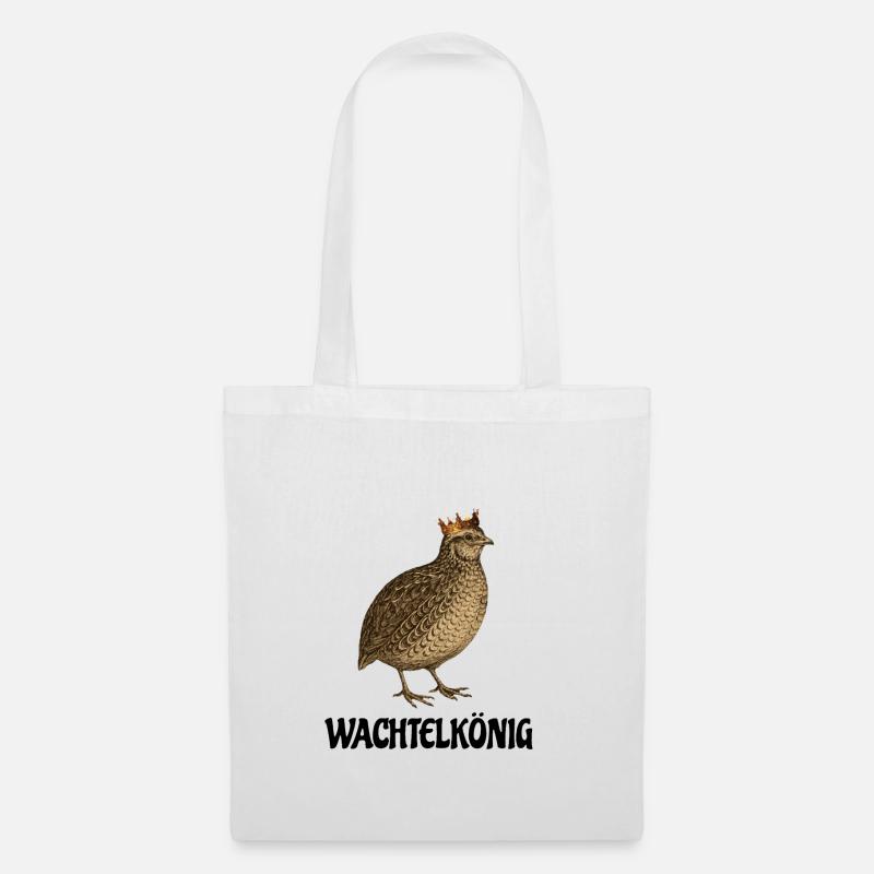 Wachtelkönig Print - Stoffbeutel - Weiß