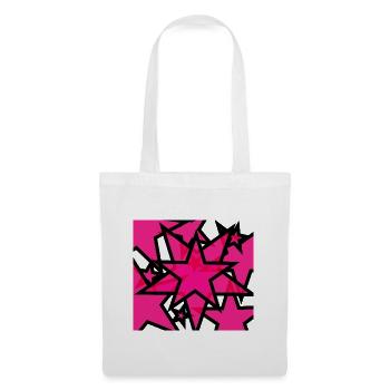 Kaleidoskopische Sternenexplosion Pink - Stoffbeutel - Weiß - Vorne