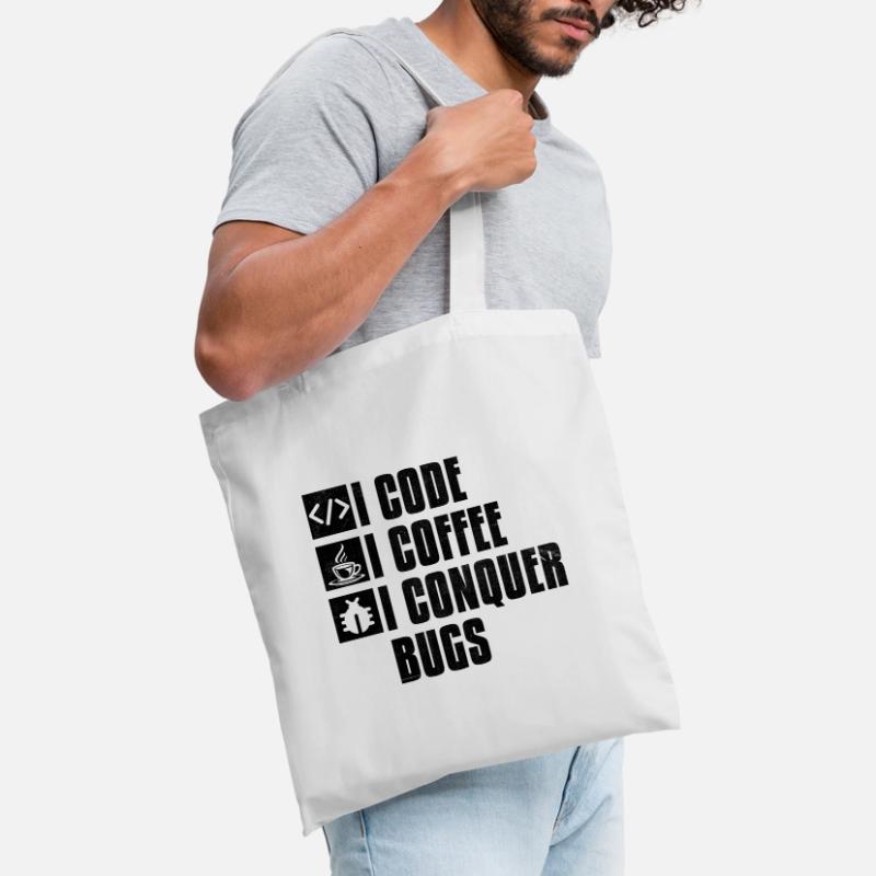 Café Codage Programmeur Codeur Développeur Nerd Coff Sac en tissu