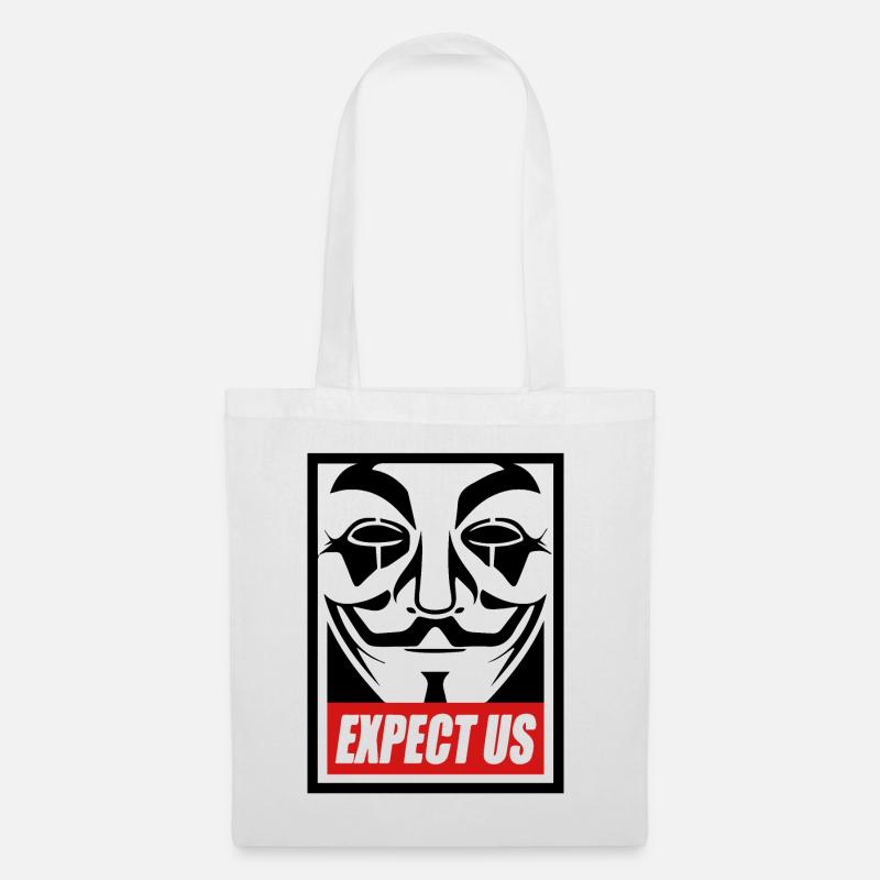 Anonymous - Expect us - We are legion - Tote Bag - white