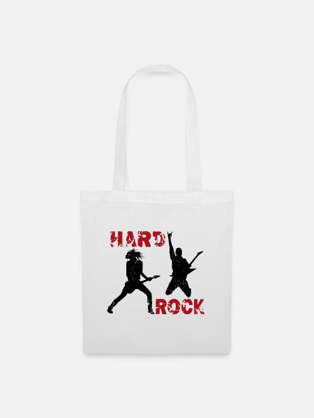 Hard Rock Gitarristen - Stoffbeutel - Weiß