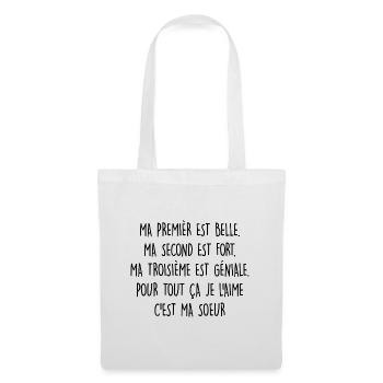 Ma SOEUR est belle - Sac en tissu - blanc - Devant