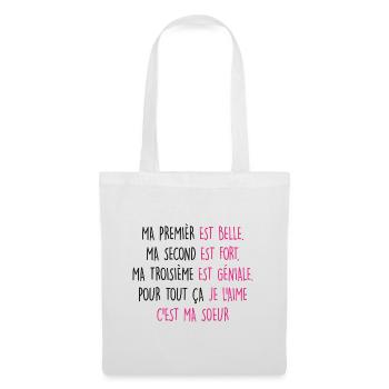 Ma SOEUR est belle - Sac en tissu - blanc - Devant