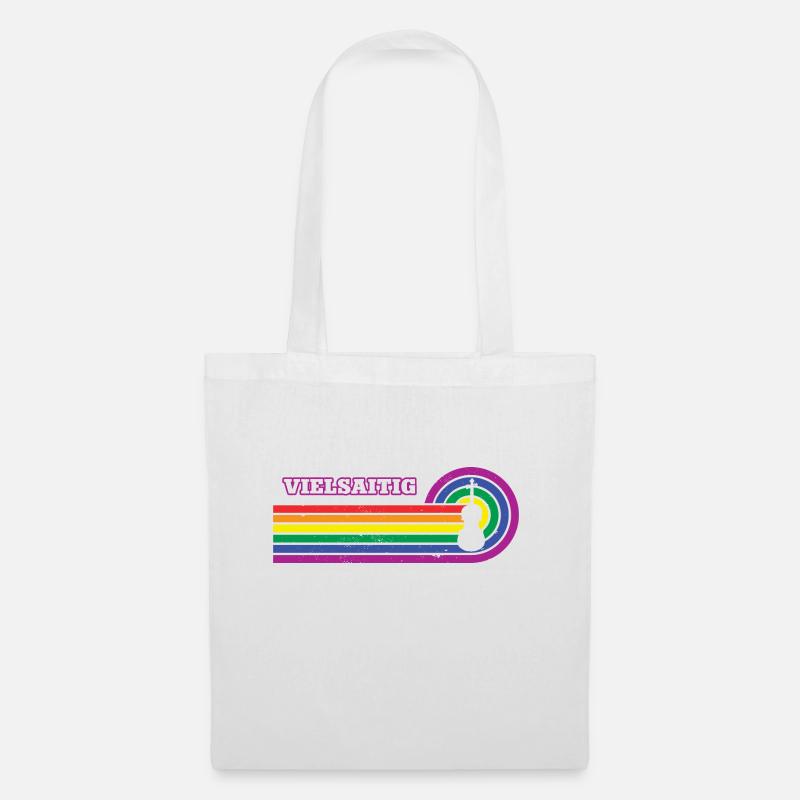 Cellist Cello Musik Instrument Regenbogen LGBT - Stoffbeutel - Weiß
