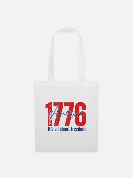 1776 Amerika Freiheit Design - Stoffbeutel - Weiß