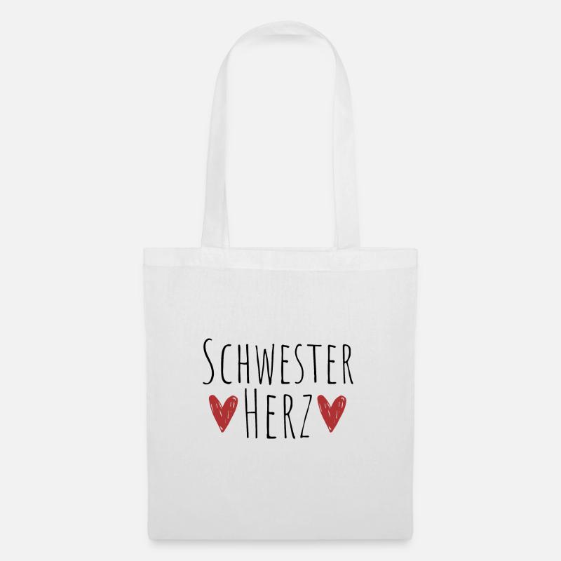 Schwesterherz Geschenk Schwestern - Stoffbeutel - Weiß