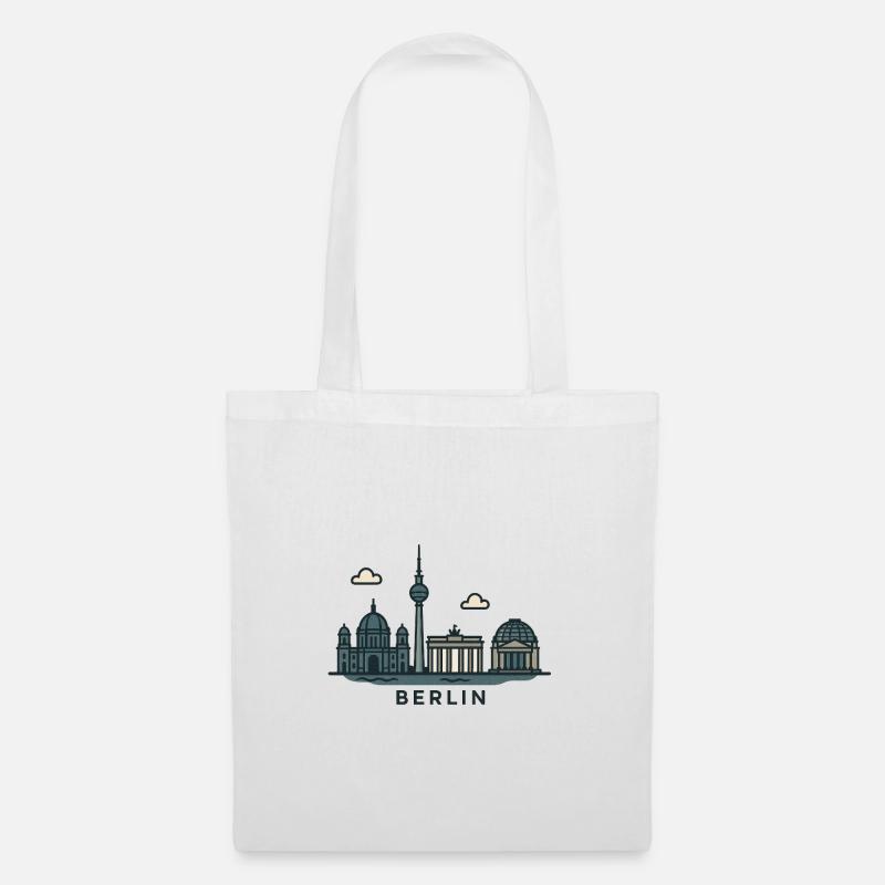 Berliner Skyline  - Stoffbeutel - Weiß