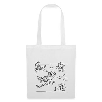 Wachtel-Malspaß für Kinderbekleidung, Taschen, etc - Stoffbeutel - Weiß - Vorne