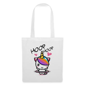 Hoop Hoop Licorne douce avec Hula Mature - Sac en tissu - blanc - Devant