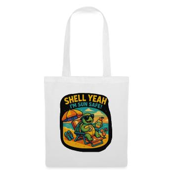 Shell yes – Sun Safe Turtle - Tote Bag - white - Front