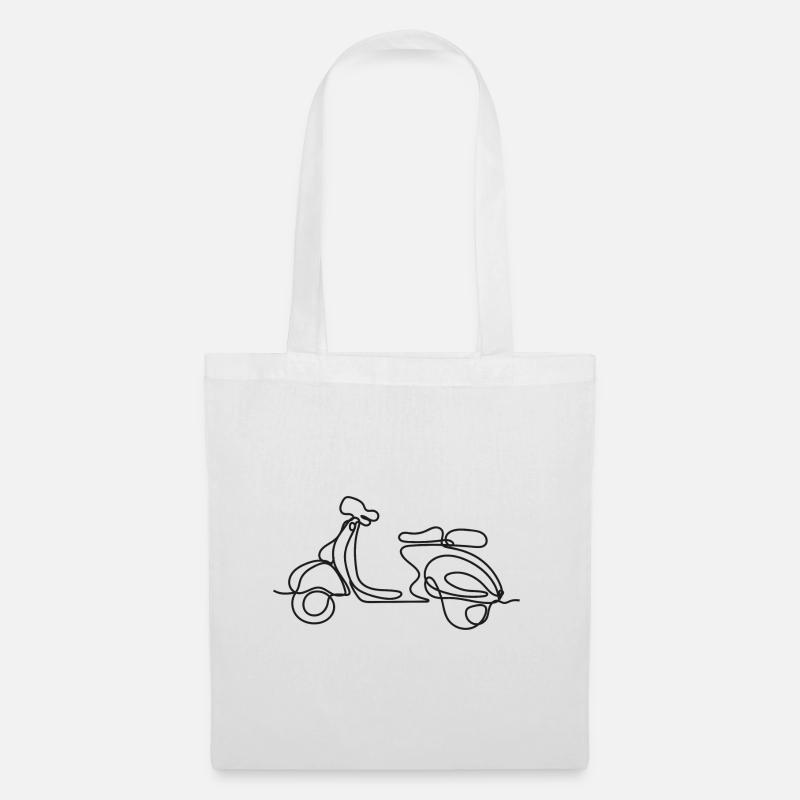 Biker Geschenk Motorrad Linie ART Geschenk - Stoffbeutel - Weiß