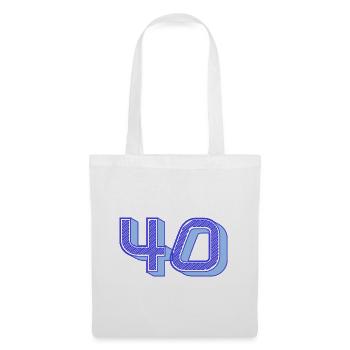 40. 40 ANS. 40e ANNIVERSAIRE. ANNIVERSAIRE 40 ANS. - Sac en tissu - blanc - Devant