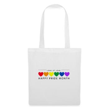 Pride Month mit Herzen Love - Stoffbeutel - Weiß - Vorne