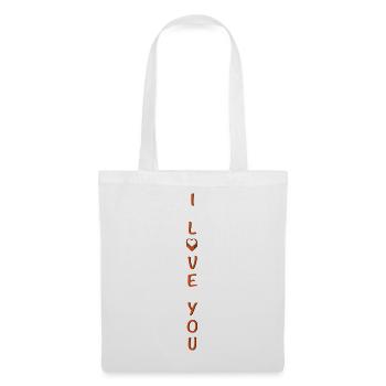 i love you VERTIKAL | Vectorgraphic = Change Color - Stoffbeutel - Weiß - Vorne