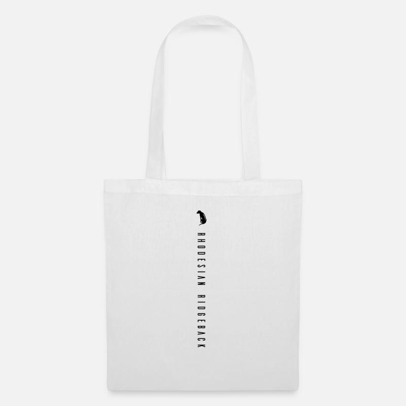 Rhodesian Ridgeback lettering - vertical - Tote Bag - white