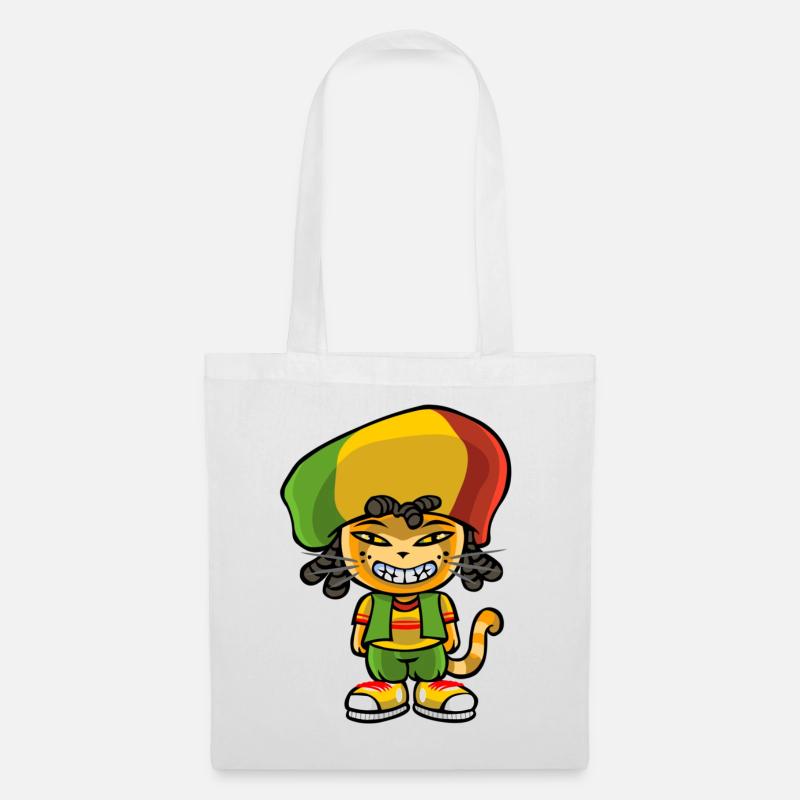 Reggae katze - Stoffbeutel - Weiß
