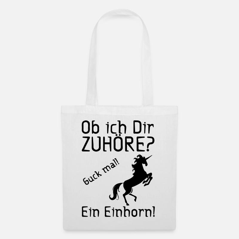 Guck mal! Ein Einhorn! Geschenk - Stoffbeutel - Weiß