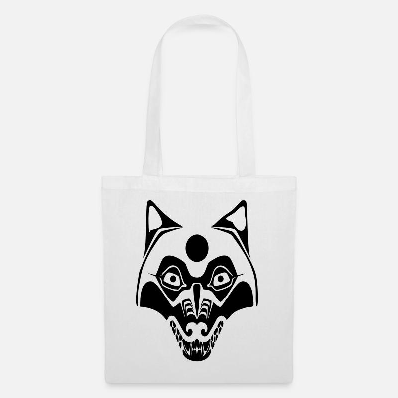 wolf - maske mond - Stoffbeutel - Weiß
