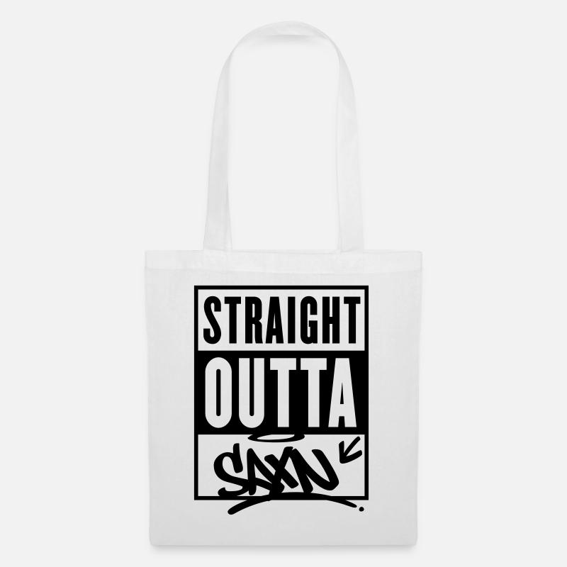 straight outta saxn sachsen - Stoffbeutel - Weiß