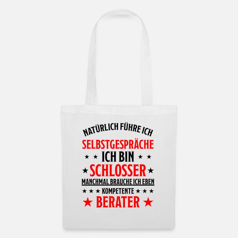 Schlosser Lustiger Spruch Beruf Schloss Geschenk - Stoffbeutel - Weiß