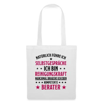 Reinigungskraft Spruch Haushalt Putzfrau Geschenk - Stoffbeutel - Weiß - Vorne