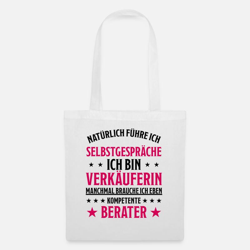 Verkäuferin Einzelhandel Lustiger Spruch Geschenk - Stoffbeutel - Weiß