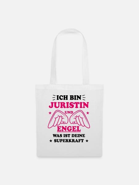 Juristin Jura Lustiger Spruch Juristin Geschenk - Stoffbeutel - Weiß