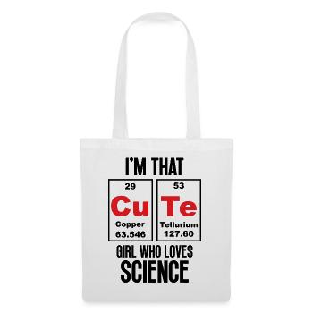 Ich bin das süße Mädchen, das die Wissenschaft liebt - Stoffbeutel - Weiß - Vorne
