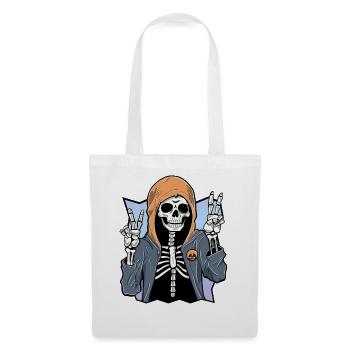 Skeleton with Hoodie - Stoffbeutel - Weiß - Vorne
