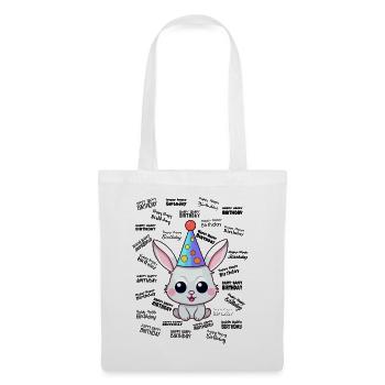 Happy Happy Birthday Cute Bunny Birthday Kids - Tote Bag - white - Front