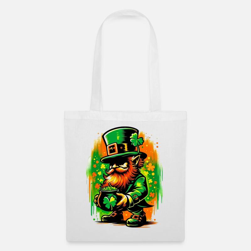 Leprechaun Irland - Stoffbeutel - Weiß