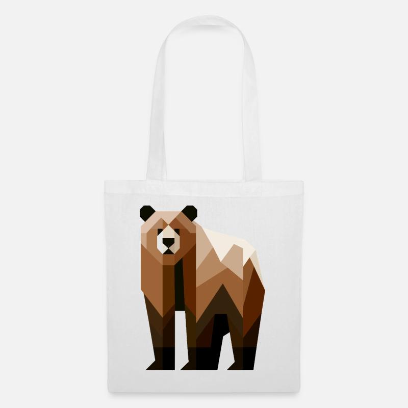 Geometrischer Bär - Stoffbeutel - Weiß