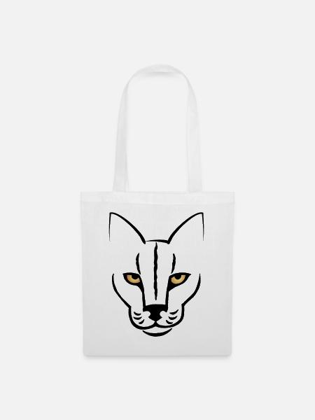 Der Blick der Katze - Stoffbeutel - Weiß