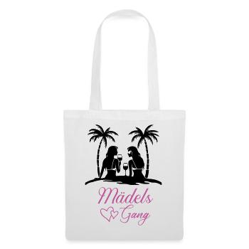 Lettrage de gang de filles avec des cœurs - Sac en tissu - blanc - Devant