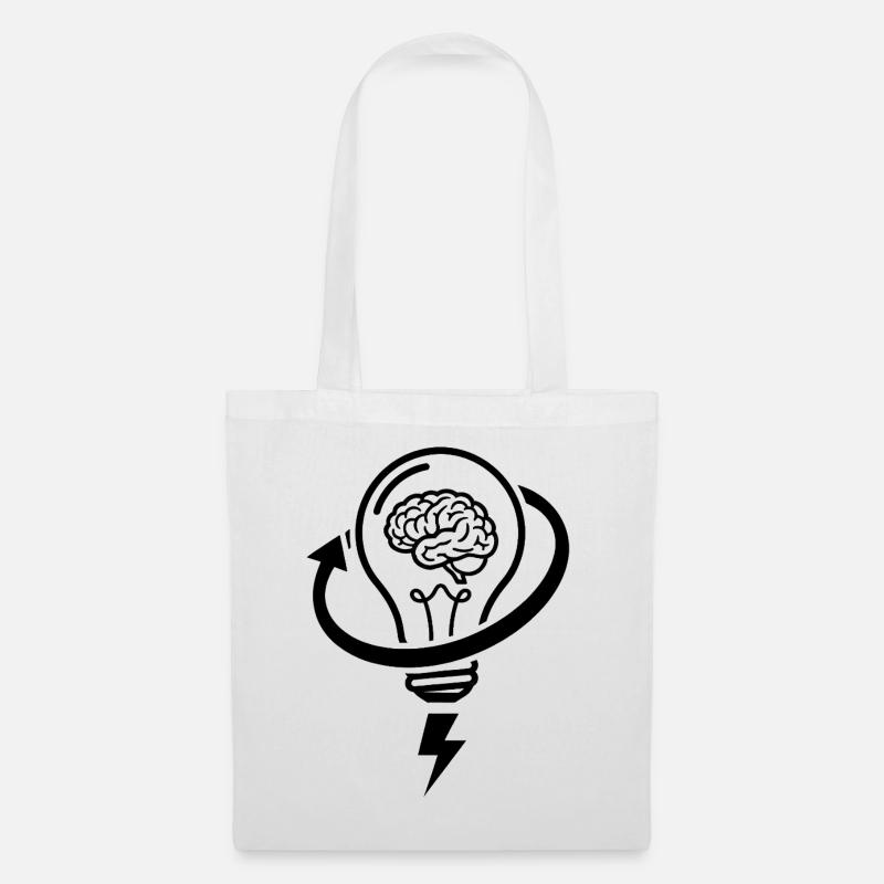 Brain and lamp – brainstorming session - Tote Bag - white