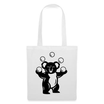 Koala juggles balls cartoon illustration - Tote Bag - white - Front