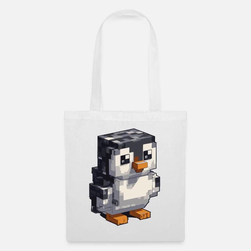 Niedlicher Pixel-Pinguin - Stoffbeutel - Weiß