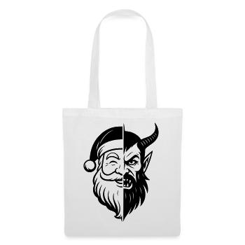 Weihnachtsmann und Weihnachtsmann Peitscher - Stoffbeutel - Weiß - Vorne