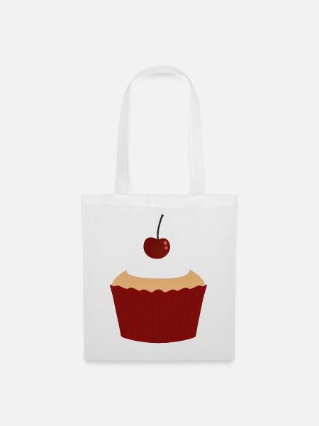 Kirschcreme-Cupcake-Zauber - Stoffbeutel - Weiß