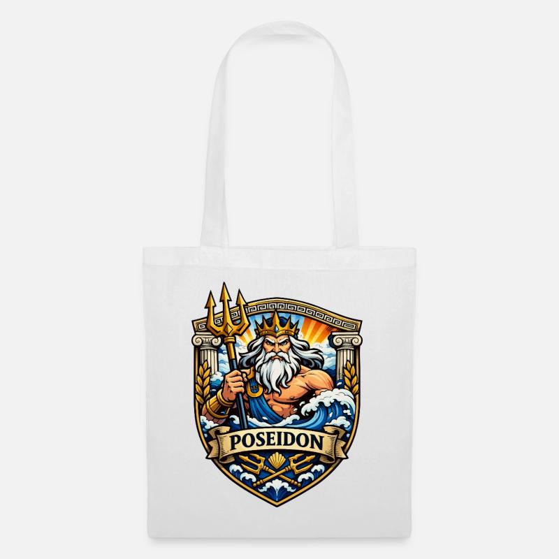 Poseidon Meeresgott  - Stoffbeutel - Weiß