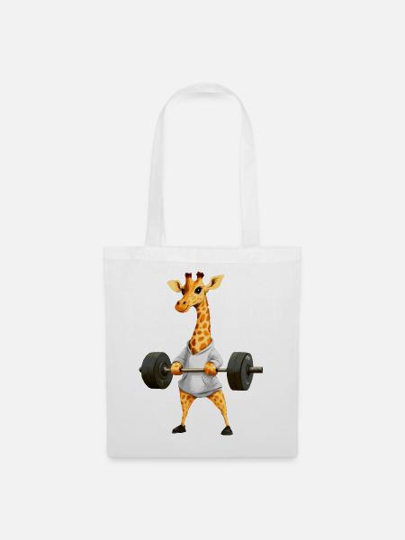 Giraffe Sport - Stoffbeutel - Weiß