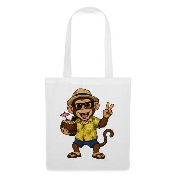 Tropical Monkey Party - Ambiances Hawaii - Sac en tissu - blanc - Devant