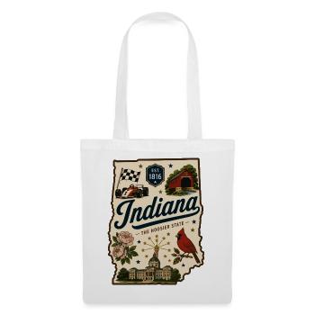 Indiana Hoosier State Vintage-Reiseaufkleber - Stoffbeutel - Weiß - Vorne